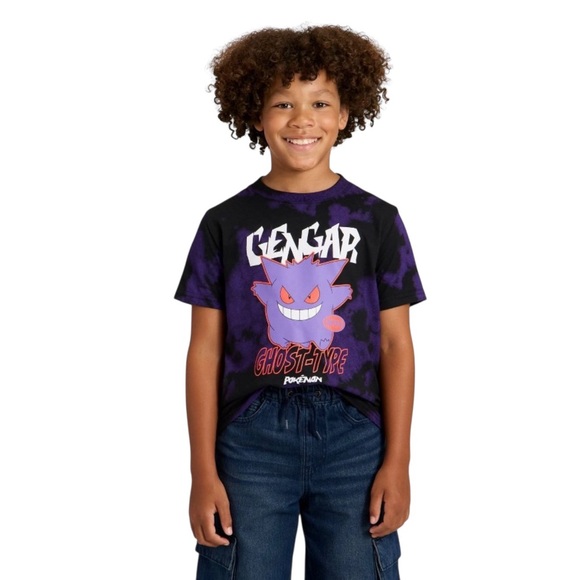 Pokmon Gengqr Tye Dye Graphic Short Sleeve Tee